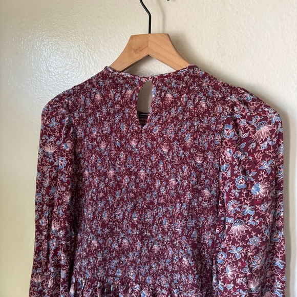 Old Navy | Floral Smocked Fit & Flare Long-Sleeve Mini Dress - Picture 9 of 9